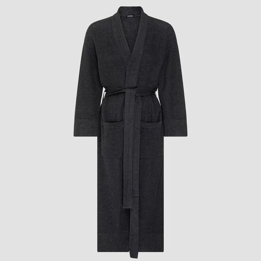 Bemboka Bathrobe, S-M, 100% Combed Cotton, Charcoal