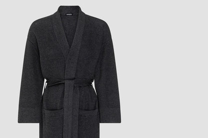 Bemboka Bathrobe, S-M, 100% Combed Cotton, Charcoal