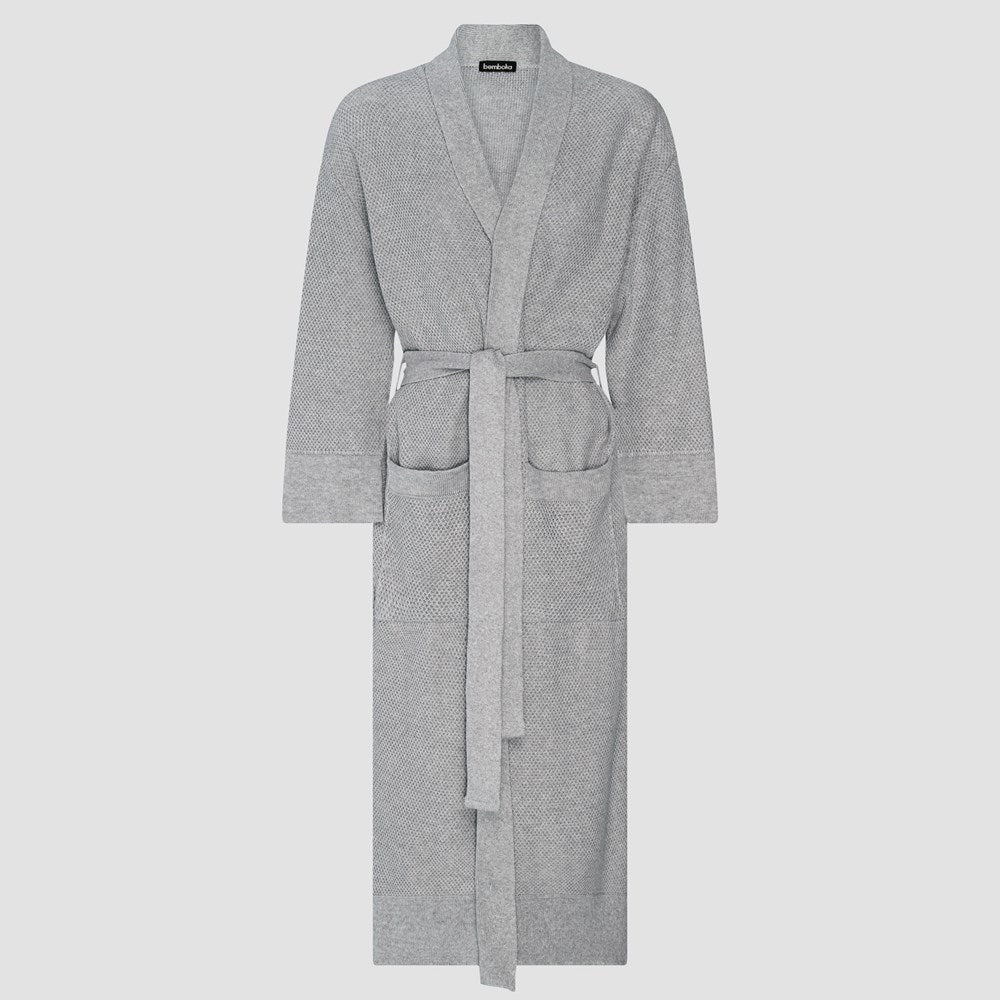 Bemboka Bathrobe, S-M, 100% Combed Cotton, Dove