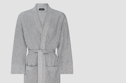 Bemboka Bathrobe, S-M, 100% Combed Cotton, Dove