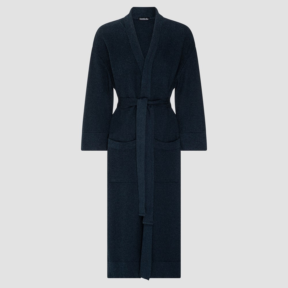 Bemboka Bathrobe, S-M, 100% Combed Cotton, Ink