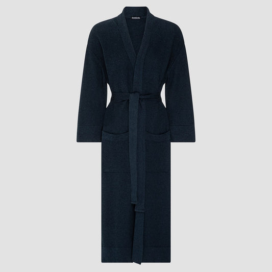 Bemboka Bathrobe, S-M, 100% Combed Cotton, Ink