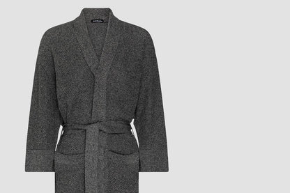 Bemboka Bathrobe, S-M, 100% Combed Cotton, Mocha Marl