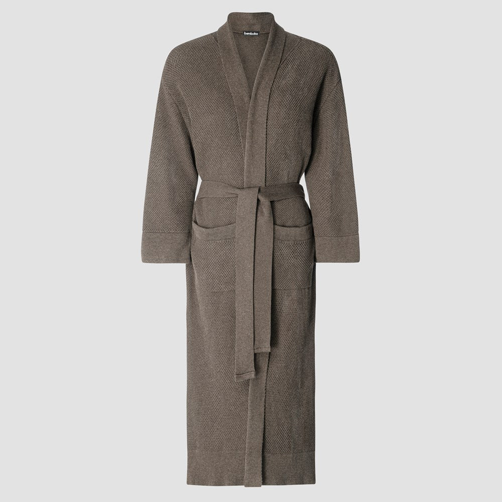 Bemboka Bathrobe, S-M, 100% Combed Cotton, Mocha