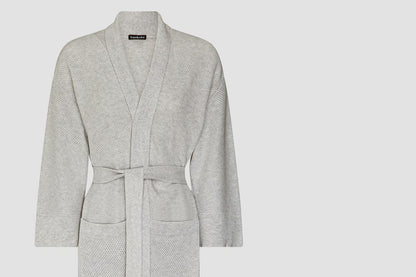 Bemboka Bathrobe, S-M, 100% Combed Cotton, Oyster