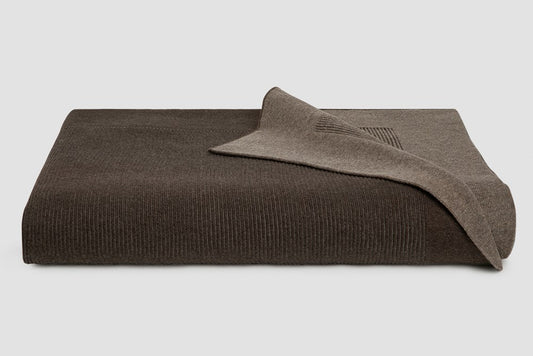 Bemboka Throw Soft Cotton, Reversible Rib, King, Chocolate/Mocha