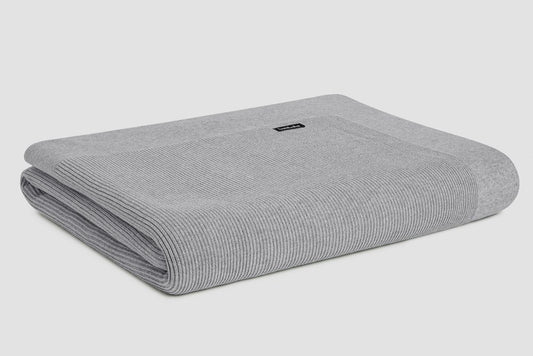 Bemboka Throw Soft Cotton, Rib Knit, Queen, Dove