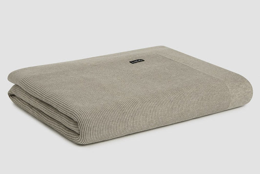 Bemboka Throw Soft Cotton, Rib Knit, Queen, Wheat