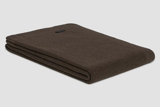 Bemboka Throw Soft Cotton, Small Box Knit, Queen, Chocolate