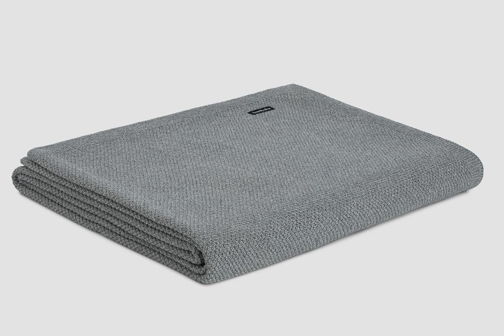 Bemboka Blanket Soft Cotton, Moss Stitch, King Single, Dove Marl