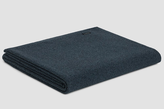 Bemboka Blanket Soft Cotton, Moss Stitch, King Single, Ink Marl