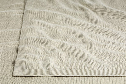 Bemboka Blanket Soft Cotton, Moss Stitch, King Single, Sand