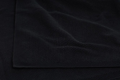 Bemboka Blanket Soft Cotton, Moss Stitch, Queen/Super King, Black