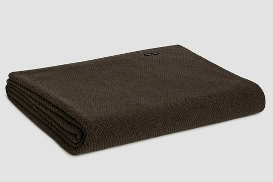 Bemboka Blanket Soft Cotton, Moss Stitch, Queen/Super King, Chocolate