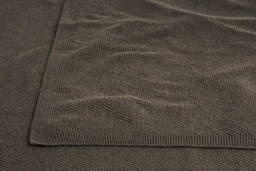 Bemboka Blanket Soft Cotton, Moss Stitch, Queen/Super King, Mocha