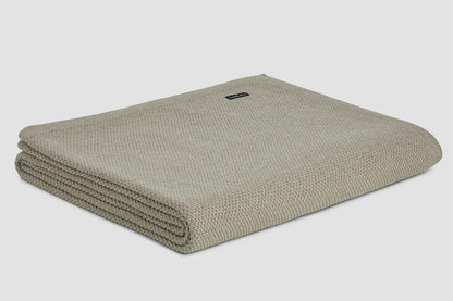 Bemboka Blanket Soft Cotton, Moss Stitch, Queen/Super King, Wheat