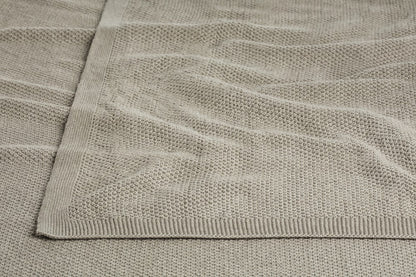 Bemboka Blanket Soft Cotton, Moss Stitch, Queen/Super King, Wheat