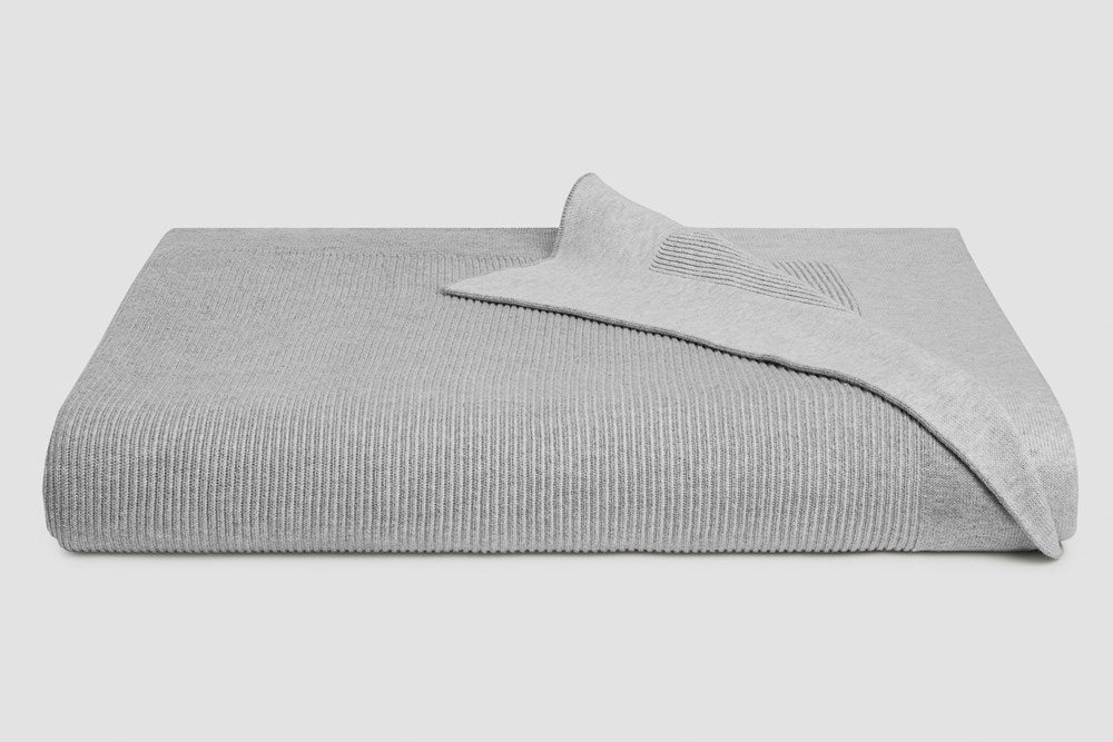 Bemboka Blanket Soft Cotton, Reversible Rib, Queen/Super King, Dove/Oyster