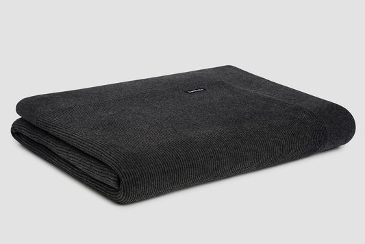 Bemboka Blanket Soft Cotton, Rib Knit, Queen/Super King, Charcoal