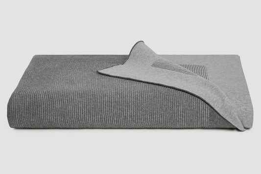 Bemboka Throw Soft Cotton, Reversible Rib, Sofa/Lounge, Grey/Dove