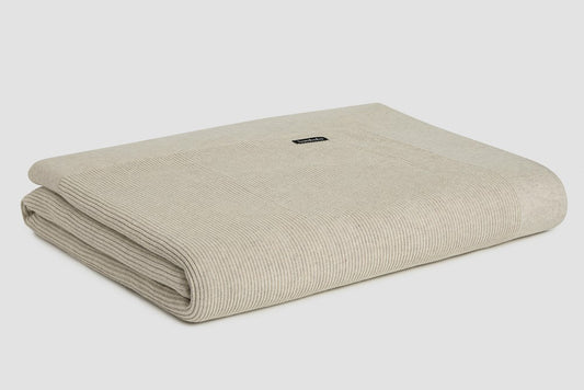 Bemboka Throw Soft Cotton, Rib Knit, Sofa/Lounge, Sand