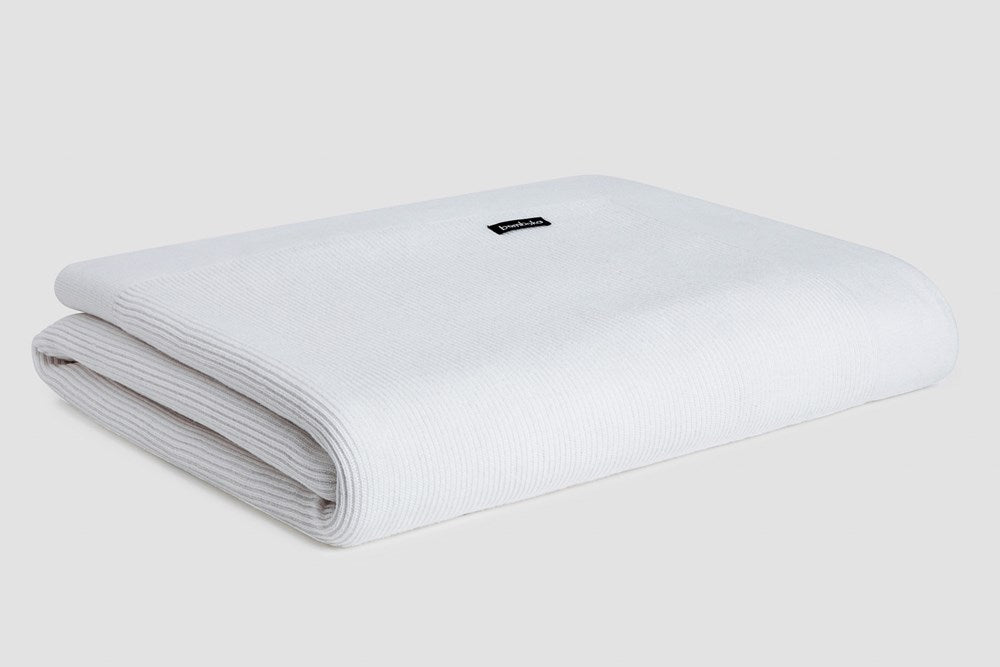 Bemboka Throw Soft Cotton, Rib Knit, Sofa/Lounge, White