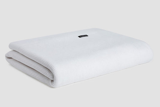 Bemboka Throw Soft Cotton, Rib Knit, Sofa/Lounge, White