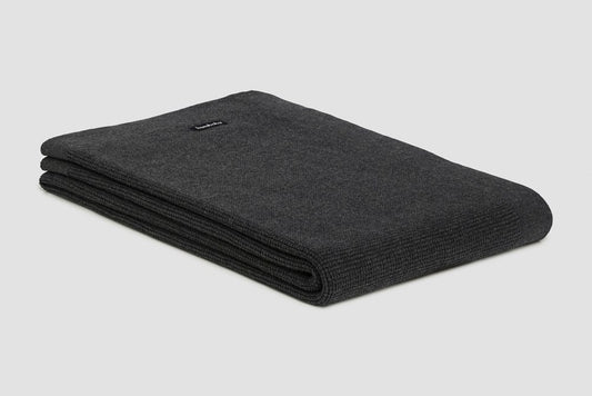 Bemboka Throw Soft Cotton, Small Box Knit, Sofa/Lounge, Charcoal