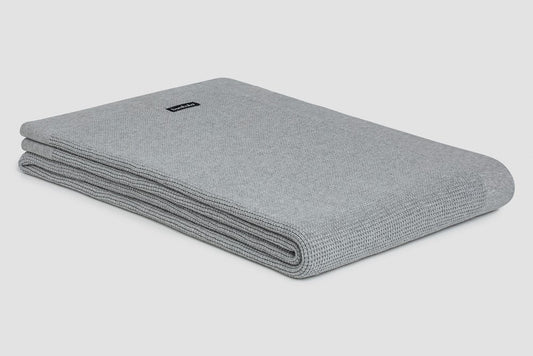 Bemboka Throw Soft Cotton, Small Box Knit, Sofa/Lounge, Dove