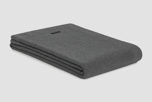 Bemboka Throw Soft Cotton, Small Box Knit, Sofa/Lounge, Grey