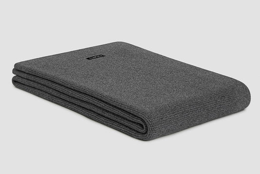 Bemboka Throw Soft Cotton, Small Box Knit, Sofa/Lounge, Grey Marl