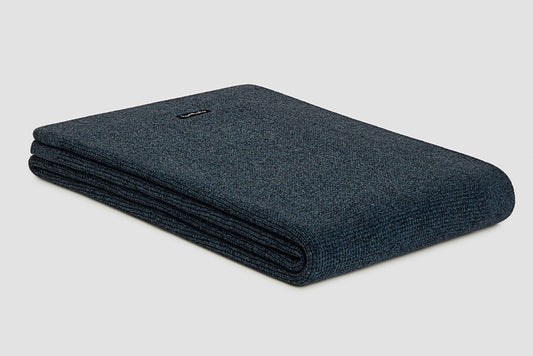 Bemboka Throw Soft Cotton, Small Box Knit, Sofa/Lounge, Ink Marl