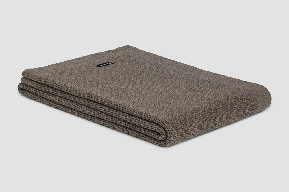 Bemboka Throw Soft Cotton, Small Box Knit, Sofa/Lounge, Mocha