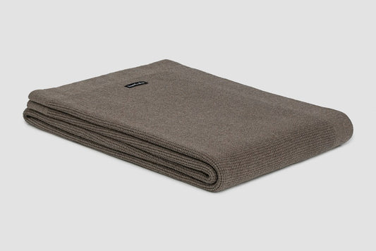 Bemboka Throw Soft Cotton, Small Box Knit, Sofa/Lounge, Mocha