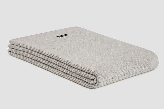 Bemboka Throw Soft Cotton, Small Box Knit, Sofa/Lounge, Oyster
