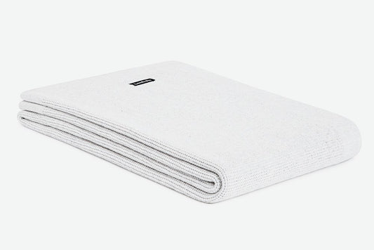 Bemboka Throw Soft Cotton, Small Box Knit, Sofa/Lounge, White