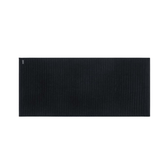 Bemboka Long Bath Mat, Rib Weave, 100% Cotton, 1200gsm, Black