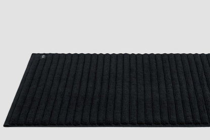 Bemboka Long Bath Mat, Rib Weave, 100% Cotton, 1200gsm, Black