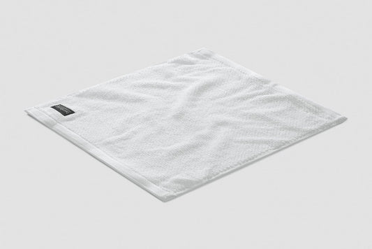 Bemboka Face Washer, Jacquard Weave, 100% Cotton, 650gsm, White