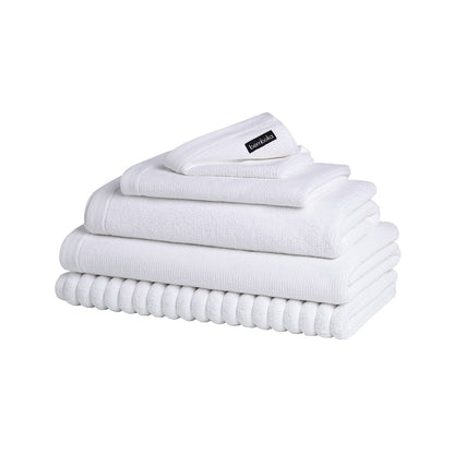 Bemboka Face Washer, Jacquard Weave, 100% Cotton, 650gsm, White