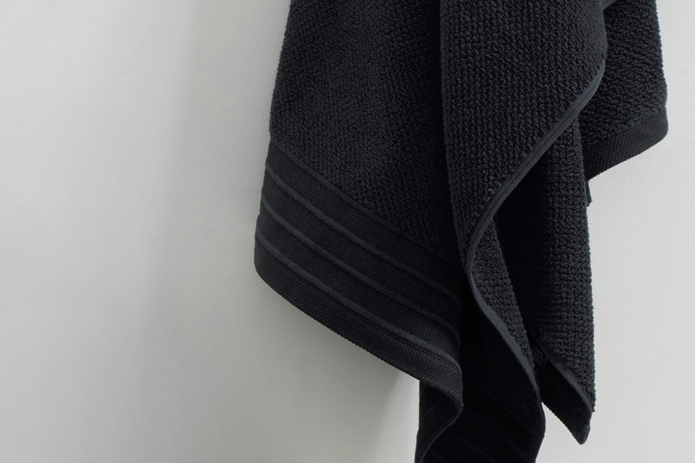 Bemboka Hand Towel, Jacquard Weave, 100% Cotton, 650gsm, Black
