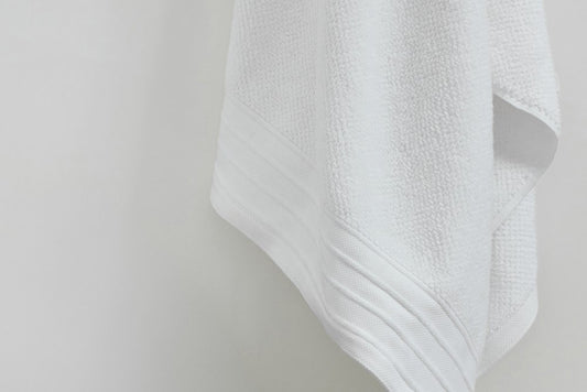 Bemboka Hand Towel, Jacquard Weave, 100% Cotton, 650gsm, White