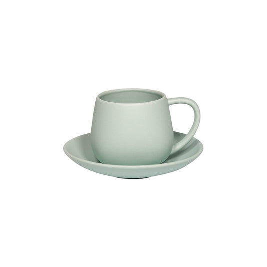 Bisonhome Cup and Saucer Set Ori, 220ml & 135mm, Limestone