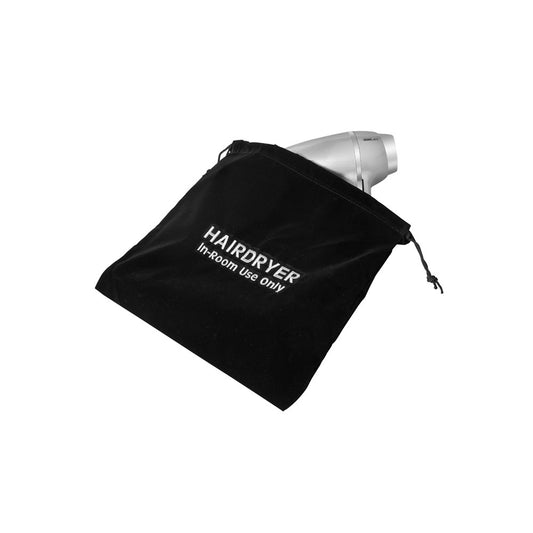 JVD Hair Dryer Bag with Drawstring, Cotton, Black