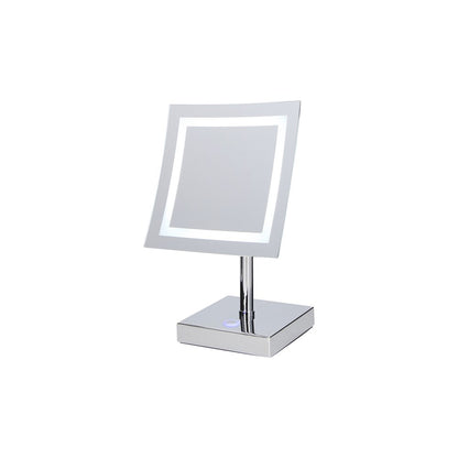 JVD Desktop Mirror Polaris, LED, 3X, Square, 200mm, Chrome
