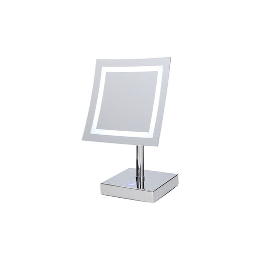 JVD Desktop Mirror Polaris, LED, 3X, Square, 200mm, Chrome