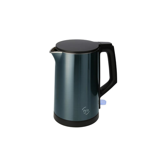 JVD Kettle Glitze, 1L, Double Wall, 1360W, Nickel Black