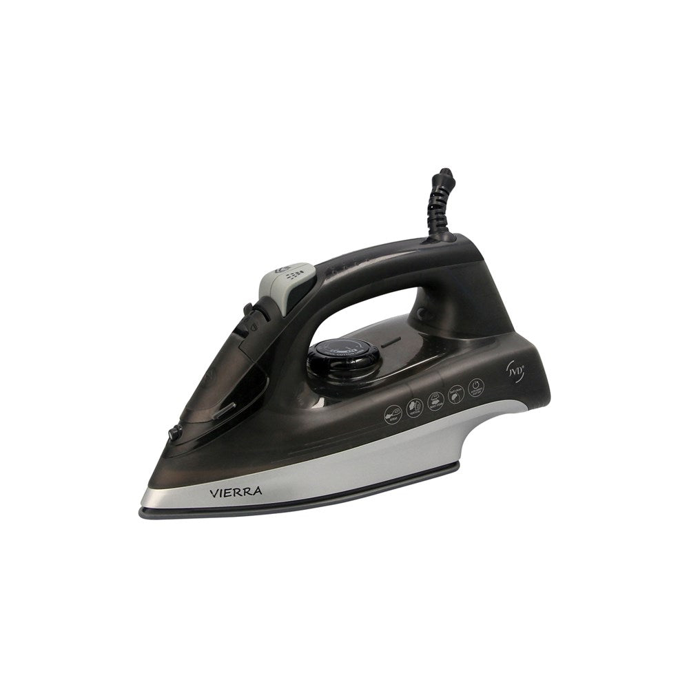 JVD Steam Iron Vierra, 1600W, Auto-Power Off, Black & Silver