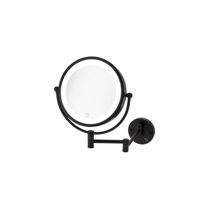 JVD Wall-Mounted Mirror Evoque, LED, 1X/3X, 200mm, Matt Black