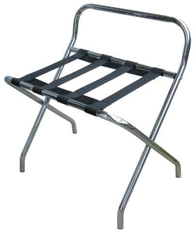 JVD Luggage Rack, foldable, 4 straps with back bar, Chrome